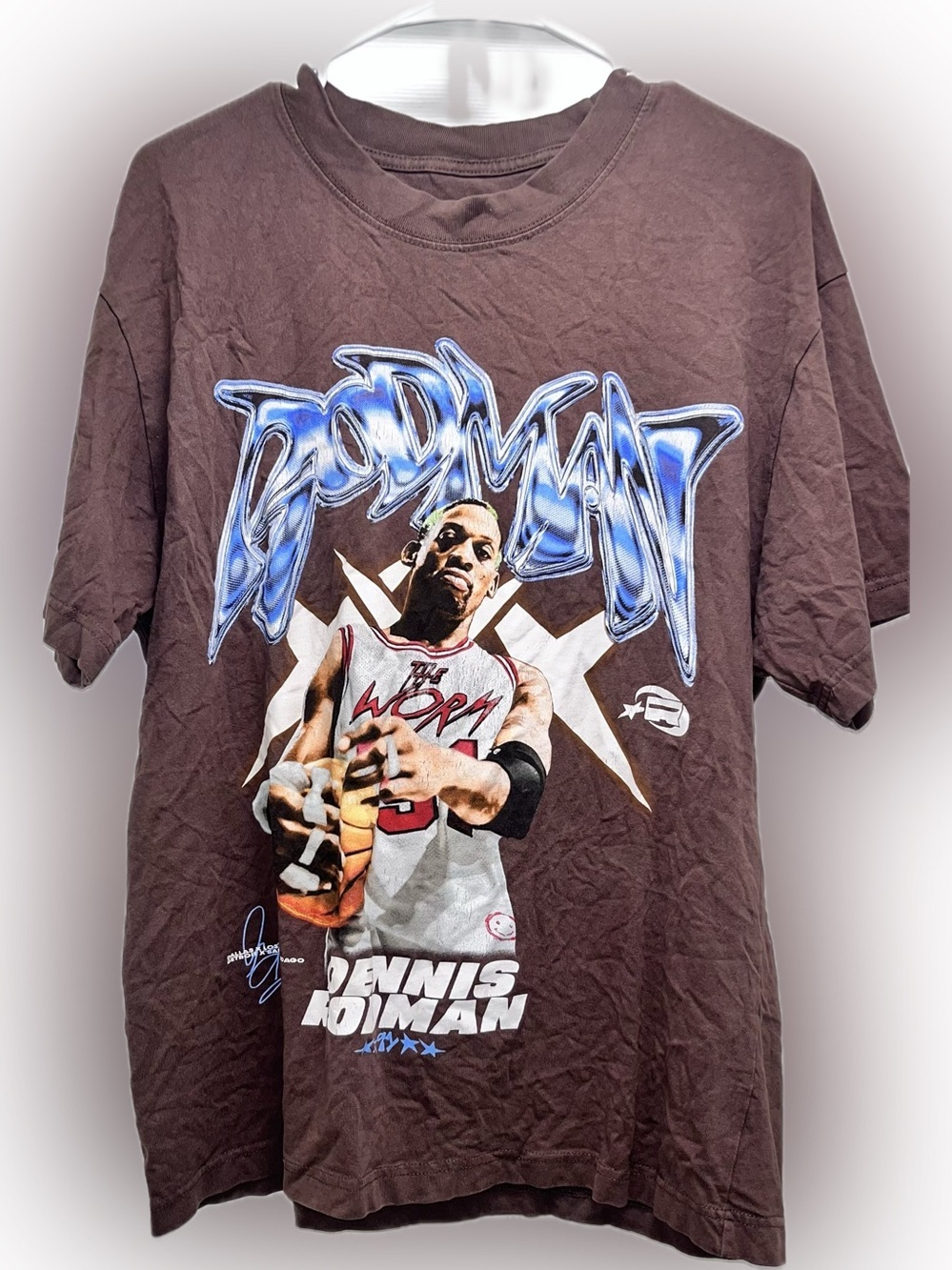 Dennis Rodman Graphic Men's T-Shirt - antique Brown vintage authentic designer t